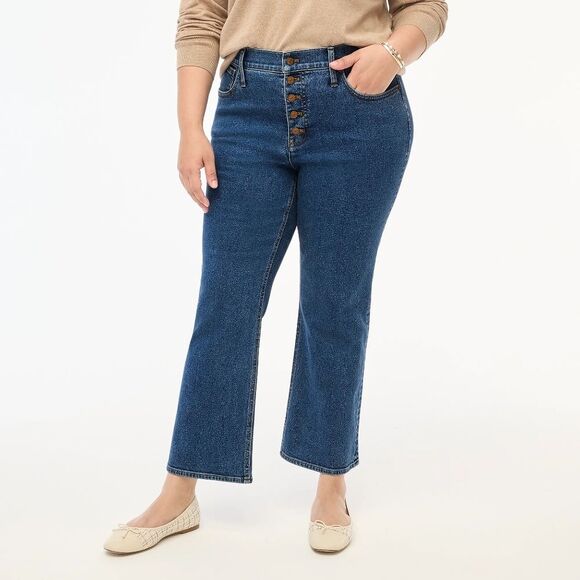 NWT J. Crew Flare Crop Mid Rise Jeans in All Day Stretch - Picture 4 of 13
